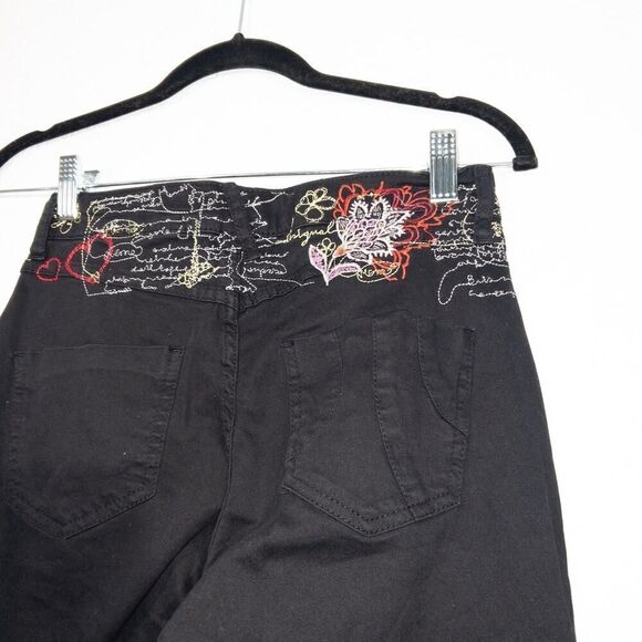 NWT Desigual Black Embroidered Port Pants Size 0 - Picture 10 of 13